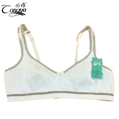 丛雅少女文胸可爱印花条纹少女内衣运动型无钢圈胸罩学生抹胸式发育期文胸1523款