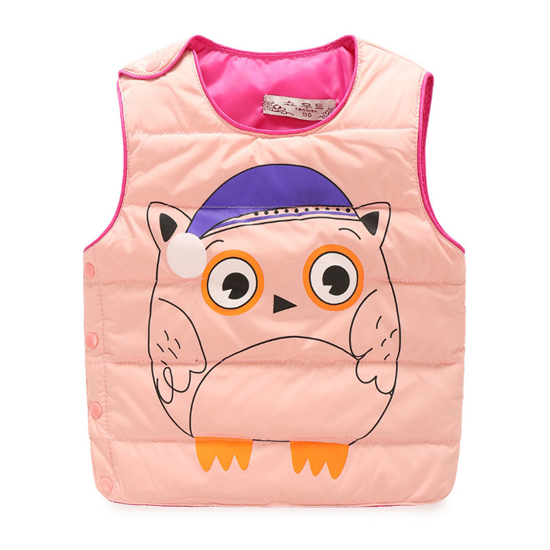 曼卡诺 2016新款1-8岁男女童90%白鸭绒加厚保暖卡通马甲羽绒坎肩f257