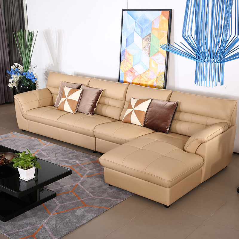 索菲亚真皮沙发 现代简约风格 真皮沙发 浅灰色 小户型沙发客厅沙发