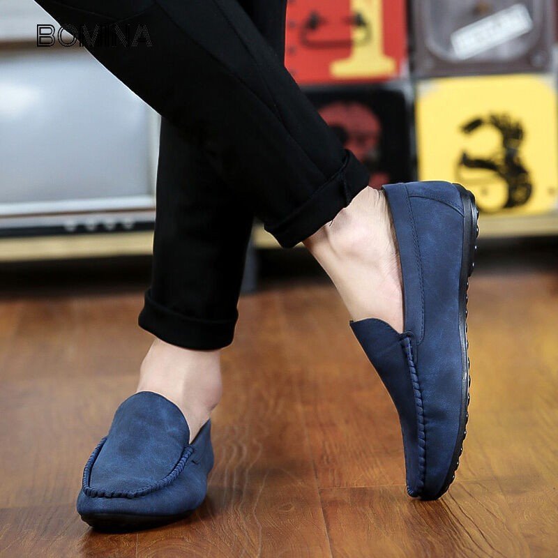 波迷娜 bomina新款透气男士豆豆鞋潮流韩版浅口一脚蹬懒人鞋防滑驾车