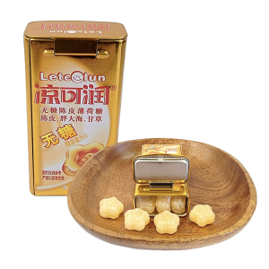 百诺凉可润无糖强力薄荷糖陈皮薄荷糖金银花菊花胖大海盒装30g