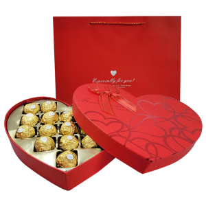 费列罗榛果威化巧克力心形纸盒18颗七夕情人节礼盒装婚庆结婚喜糖