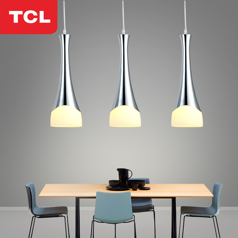 tcl照明餐厅吊灯三头led现代简约饭厅灯田园单头吧台个性创意灯具