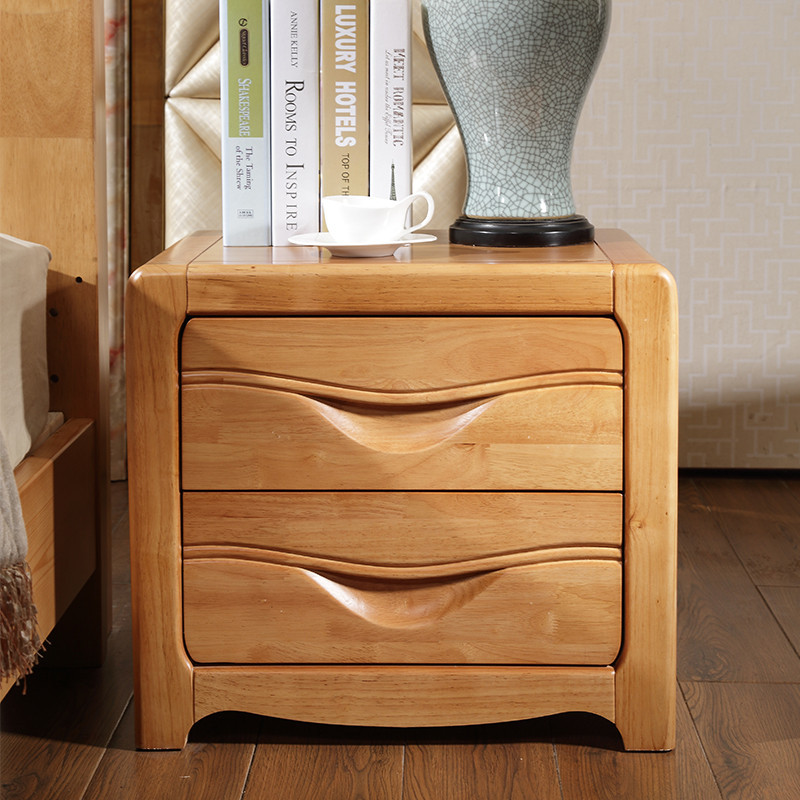 实木床头柜全橡木床头柜 全实木橡木颜色可定制 榉木色胡桃色海棠色