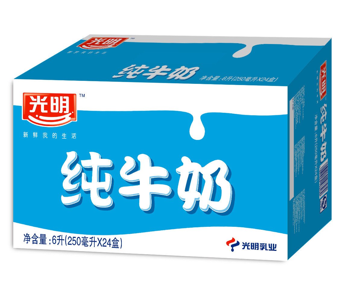 2月生產 光明純牛奶全脂純奶禮盒 250ml*24盒 可做酸奶濃香醇厚