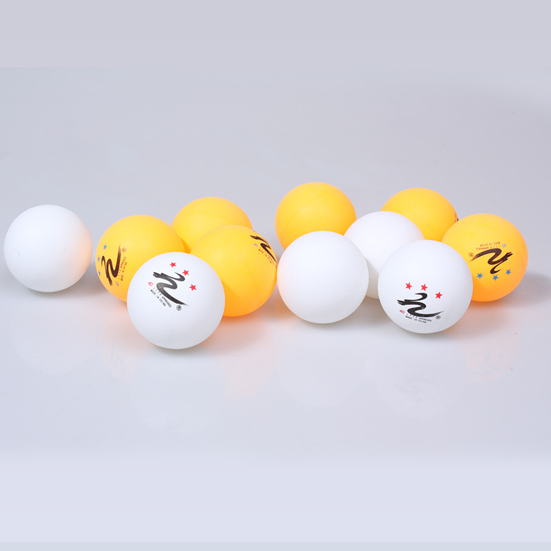 龙丁三星级乒乓球训练比赛球黄色白色6只装 赛露露