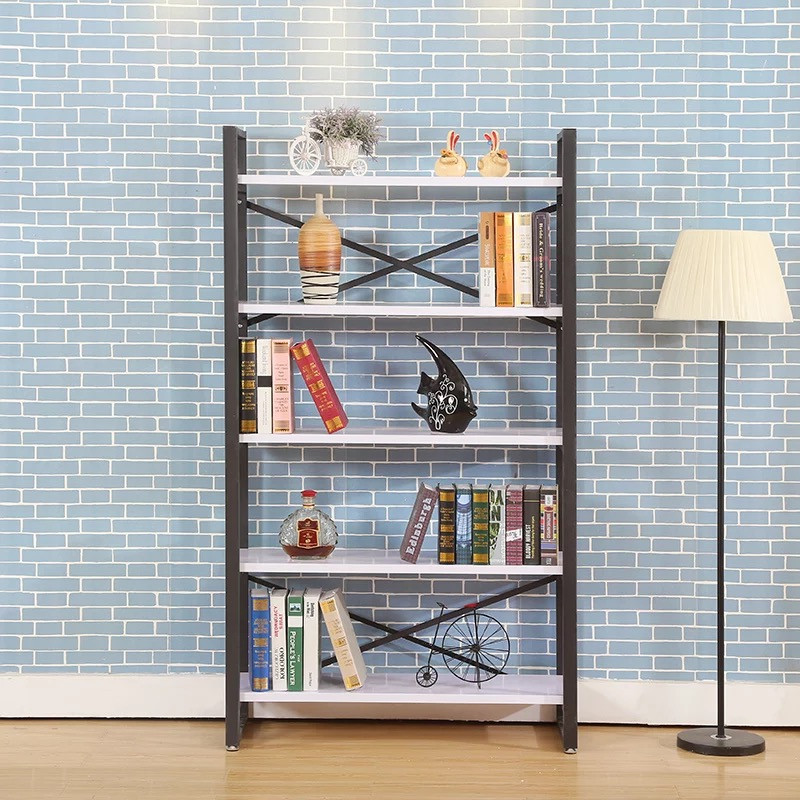 宜家书架置物架客厅收纳储物架落地展示架隔断架货架组合书架铁艺