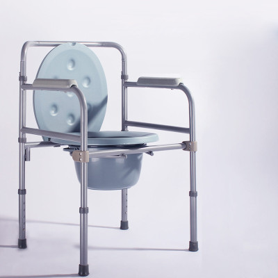 老人实用坐便椅孕妇残疾人老年病人可折叠带靠背移动马桶坐便凳洗澡椅
