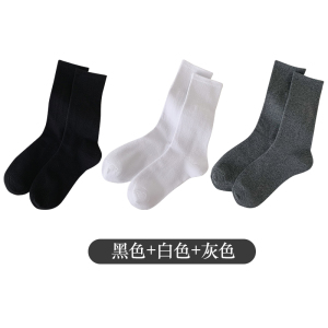 [3双装]猫人女士袜子女秋冬新疆长绒棉袜保暖吸汗纯色中筒袜堆堆袜