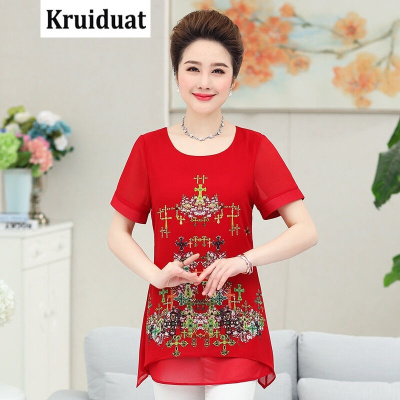Kruidvat中年女装夏装新款雪纺T恤