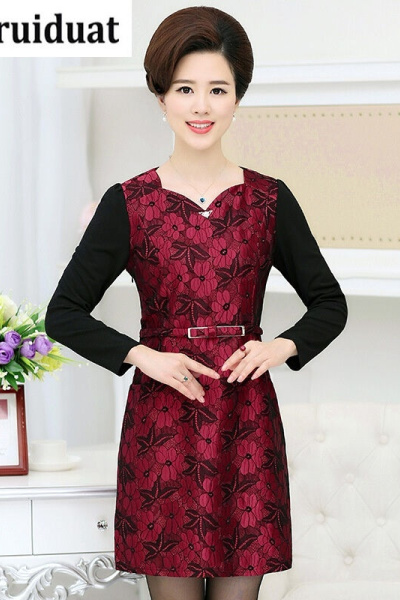 Kruidvat2017春季新款时装长袖连衣裙长款显瘦打底裙Z012