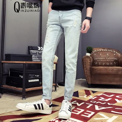 莞馨2017春秋港仔风初秋新款修身小脚牛仔裤青年潮裤子长裤潮装青少年图色