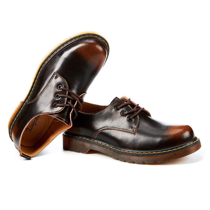 幸福时光 新款秋冬经典英伦马丁鞋男士复古方头真皮休闲小皮鞋s245p