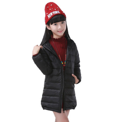 运动户外2017秋冬季儿童羽绒轻薄款韩版休闲女童羽绒服中长款外套CO05K