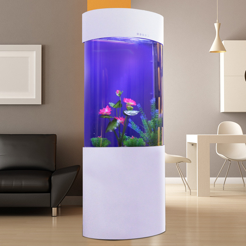 斯博佳 半圆柱形鱼缸生态中小型亚克力水族箱靠墙 免换水