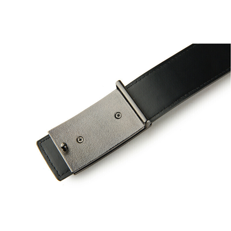 花花公子平滑扣商务青年裤带韩版潮男休闲男士皮带牛皮腰带