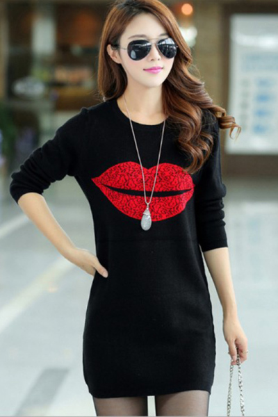 2018新款韩版秋冬修身长袖中长款加绒女包臀裙子秋季打底衫