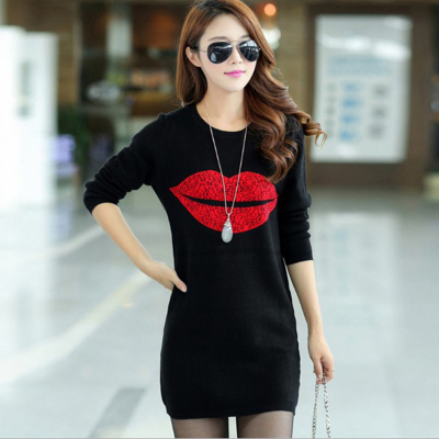 2018新款韩版秋冬修身长袖中长款加绒女包臀裙子秋季打底衫