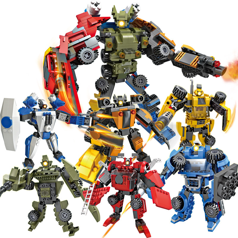 cogo积高拼插机甲神兽男孩拼装早教积木儿童玩具生日礼