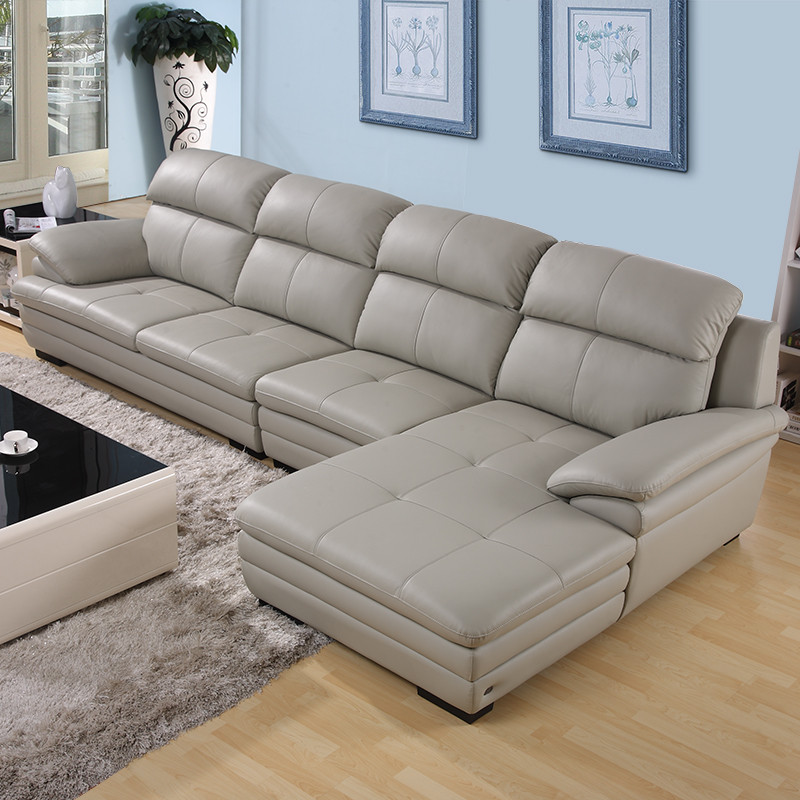 左右爆款真皮沙发现代客厅转角皮艺沙发 带贵妃组合沙发头层牛皮大