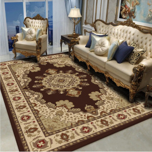 幸福派 地毯美式客厅沙发地毯卧室床边地垫欧式宫廷家用茶几垫北欧民族风波斯风长方形地毯可定制