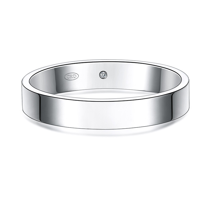 crd克徕帝白18k金钻石戒指时尚百搭钻石男戒钻戒男