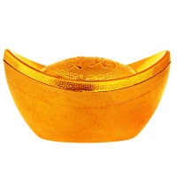 彩丽馆 黄金万两小元宝摆件 塑料元宝摆件 金元宝小号供奉财神