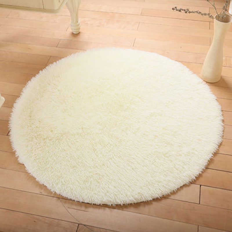 圆形纯色家居欧式圆形地毯丝毛客厅茶几地毯卧室床边电脑椅吊篮瑜伽