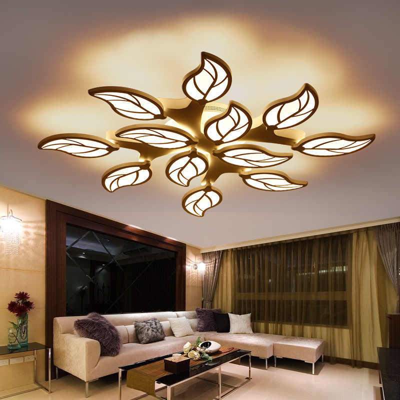 现代简约led吸顶灯客厅灯简约现代创意树叶吸顶灯温馨北欧时尚个性