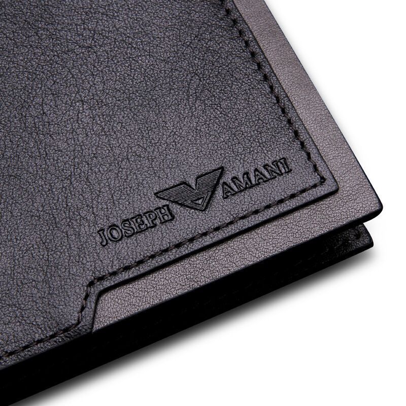 卓梵 阿玛尼(josephamani)钱包男士短款真皮钱包头层牛皮 多卡位超薄