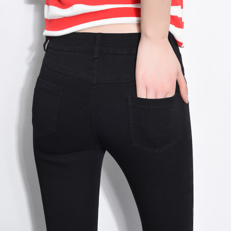 薇侣2017流苏喇叭裤钻石纹九分裤打底裤女裤子