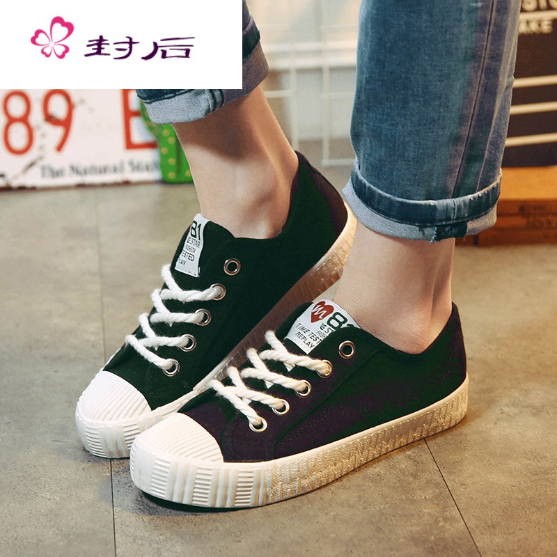 封后闻子家包邮 2017秋季新款春夏清新5色帆布鞋子