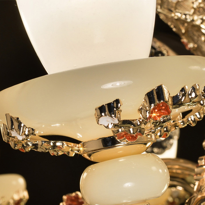 尊阁玉石灯欧式水晶灯客厅卧室灯led餐厅灯221锌合金水晶吊灯