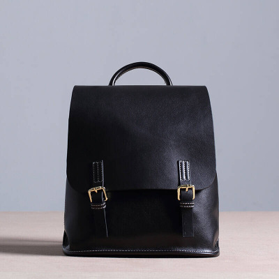 2017新款韩版时尚背包女双肩包帆布包牛皮韩版街头潮流简约休闲旅行书包新品双肩小包