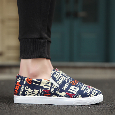 2017春季男士帆布鞋男学生低帮板鞋韩版百搭男式单鞋潮流休闲一脚蹬套脚鞋懒人鞋