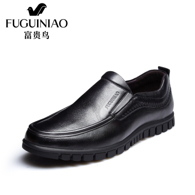 富贵鸟（FUGUINIAO）男士商务休闲鞋子套脚鞋软底休闲皮鞋