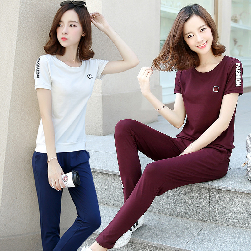 902新款运动服套装女夏装2017新款夏季时尚女装潮宽松短袖夏天休闲两