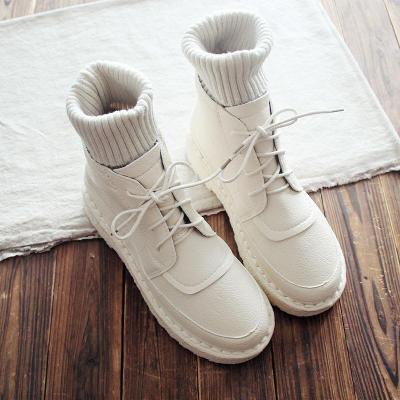 902新款文艺复古短靴及踝靴小白鞋秋冬新短筒靴毛线口森系女鞋休闲女靴子定制