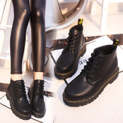 902新款大码情侣靴41-43系带复古原宿马丁靴女平底短靴厚底学生女靴子潮定制