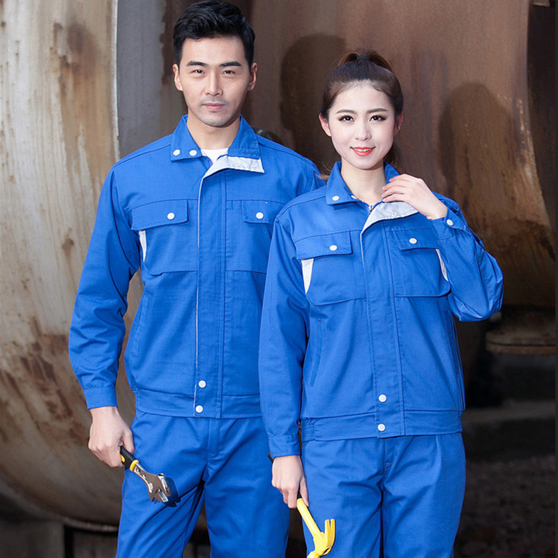 bw9新款春秋长袖工作服套装男劳保服汽修服车间厂服纯棉电焊工装机械