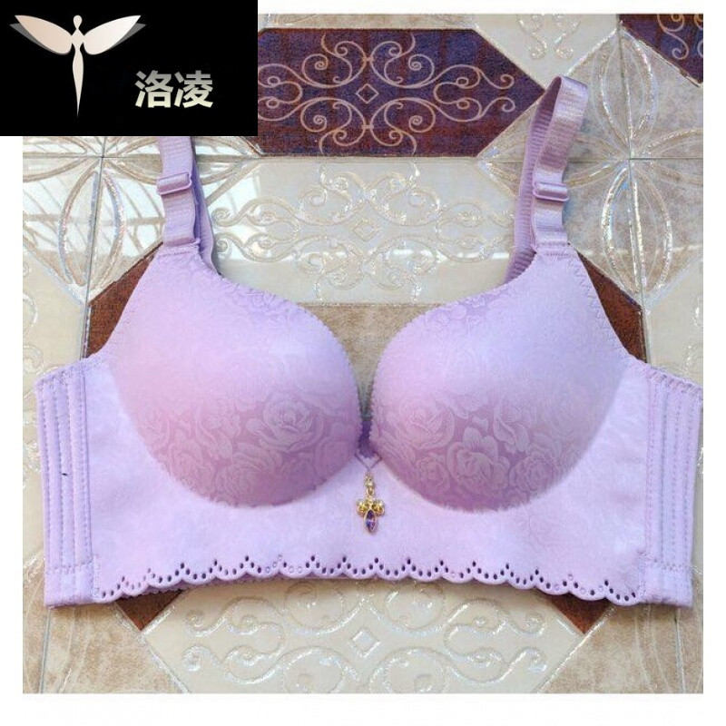 幸福玫瑰无痕无钢圈调整型聚拢暮色内衣套装