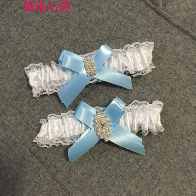 锦铭七玥袜带新娘 欧式吊袜带 婚礼用品 腿环袜腿圈腿套 戒枕套装