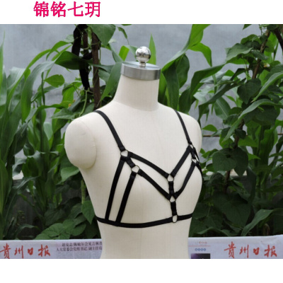 锦铭七玥ZLZV夜总明星佩戴 弹力身体链 欧美吊袜带，束缚带欧美范