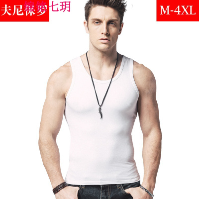 锦铭七玥韩版新款棉男士背心 夏季男式打底衫 加大码U领T恤男运动背心