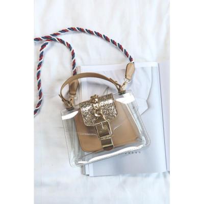 2017新款女包塑料包透明果冻包潮韩版简约单肩包休闲小斜挎包