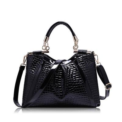 2017新款女包新款鳄鱼纹简约时尚手提包女士休闲大包单肩斜跨包包蓝色