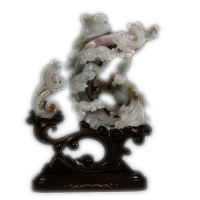 源头好货-镇平《海阔任鱼跃》1.00kg独山玉非遗精品W082305 绿色