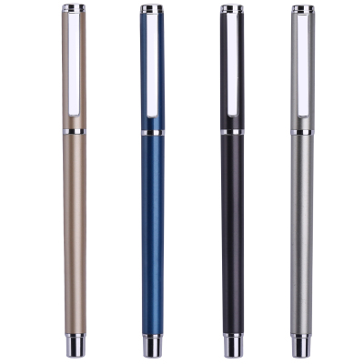 得力(deli)S82中性笔 金属笔杆 新款碳素笔 笔尖0.5-0.7mm水笔签字笔书写笔 四色可选1支装