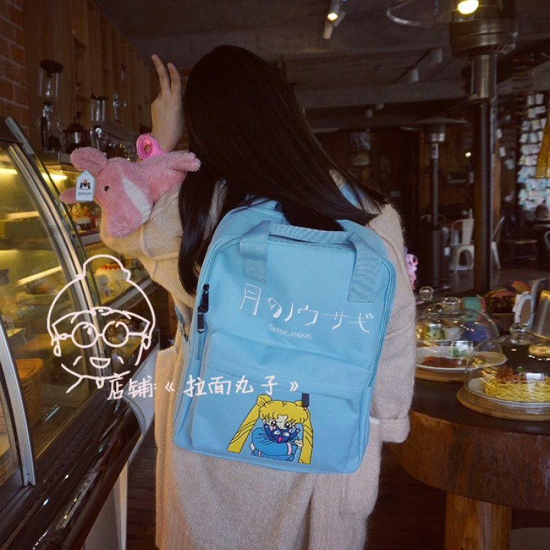 新款拉面丸子韩国少女软妹复古日系原宿刺绣日文可爱卡通甜美软妹书包