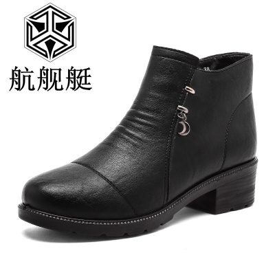 冬季新款妈妈鞋女棉鞋老人棉靴防滑保暖雪地靴中老年棉靴奶奶皮鞋